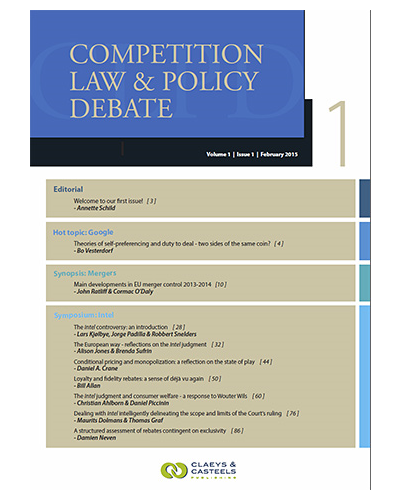 Competition Law and Policy Debate: Print Only
