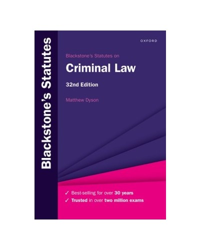 Blackstone's Statutes on Criminal Law 32nd Edition