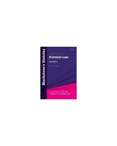 Blackstone's Statutes on Criminal Law, 33rd Edition