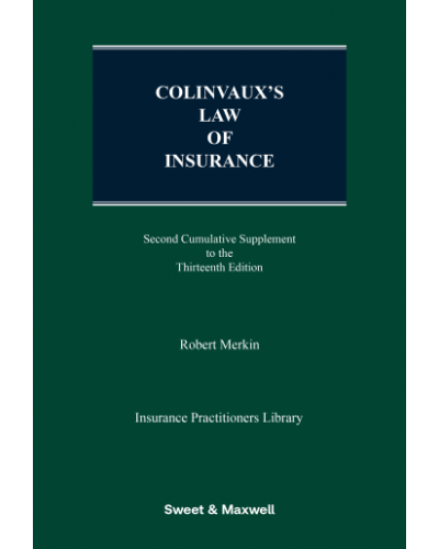 Colinvaux's Law of Insurance, 13th Edition (2nd Supplement only)