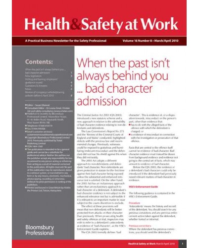 Health and Safety at Work Newsletter